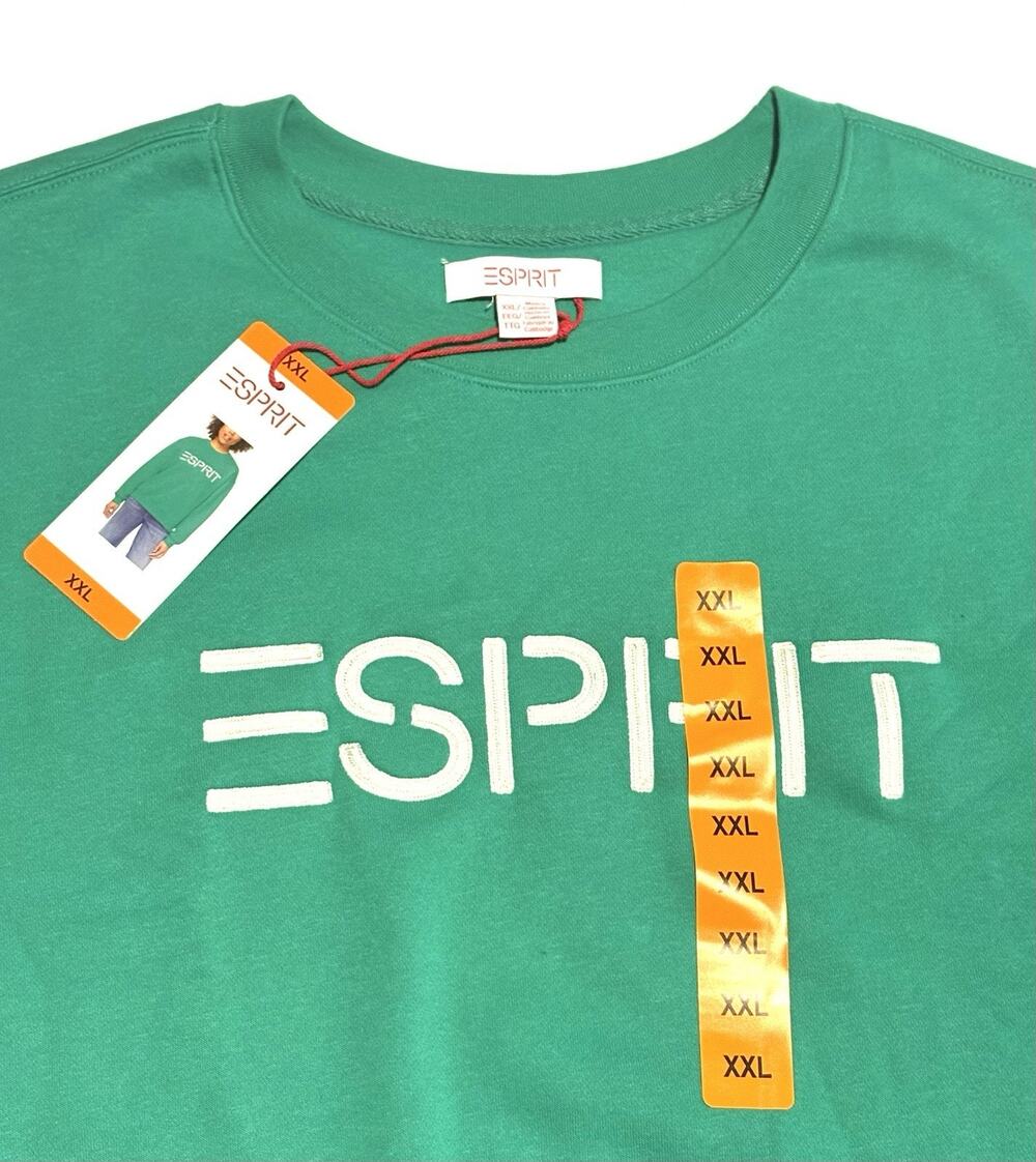 Esprit Costco Crewneck Sweatshirt Womens Sz XXL Green Retro Logo NWT 2XL